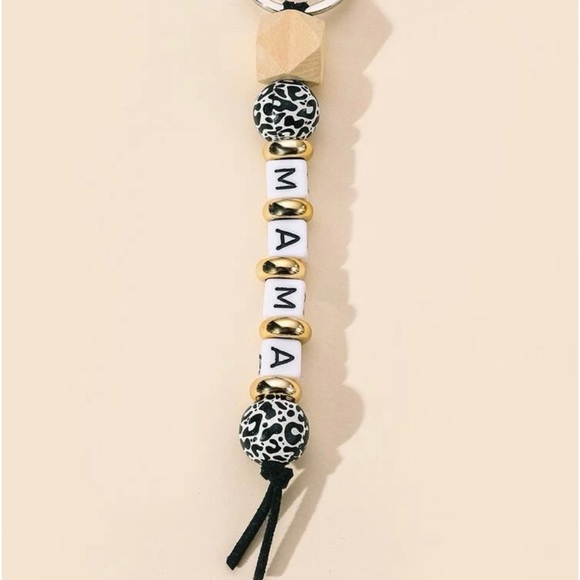 Mama beaded Leopard Tassel Key Chain - Picture 2 of 2